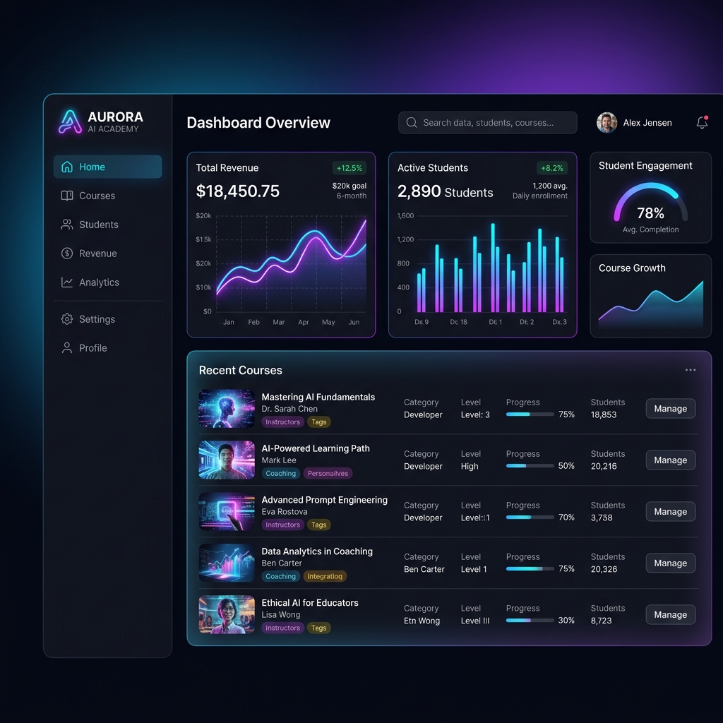 AI Academy Dashboard Mockup